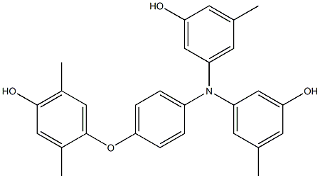 N,N-Bis(3-hydroxy-5-methylphenyl)-4-(4-hydroxy-2,5-dimethylphenoxy)benzenamine Struktur