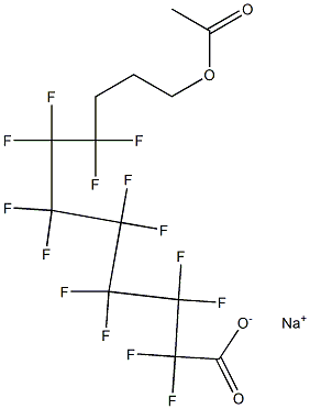 2,2,3,3,4,4,5,5,6,6,7,7,8,8-Tetradecafluoro-11-acetoxyundecanoic acid sodium salt Struktur