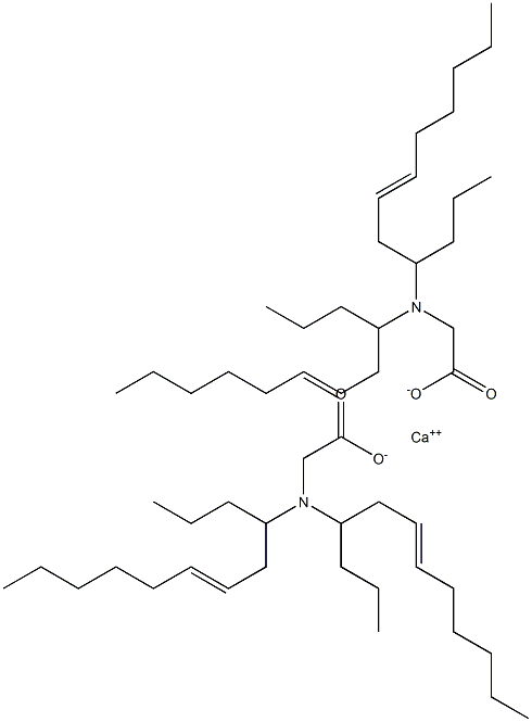 Bis[N,N-di(6-dodecen-4-yl)glycine]calcium salt Struktur