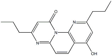 2,8-Dipropyl-4-hydroxy-10H-pyrimido[1,2-a][1,8]naphthyridin-10-one Struktur