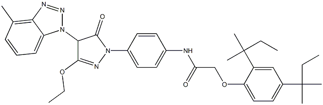 1-[4-[(2,4-Di-tert-amylphenoxy)acetamido]phenyl]-3-ethoxy-4-(methyl-1-benzotriazolyl)-5-oxo-2-pyrazoline Struktur