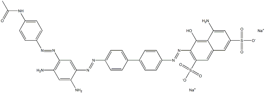 3-[[4'-[[5-[(4-Acetylaminophenyl)azo]-2,4-diaminophenyl]azo]-1,1'-biphenyl-4-yl]azo]-5-amino-4-hydroxynaphthalene-2,7-disulfonic acid disodium salt Struktur