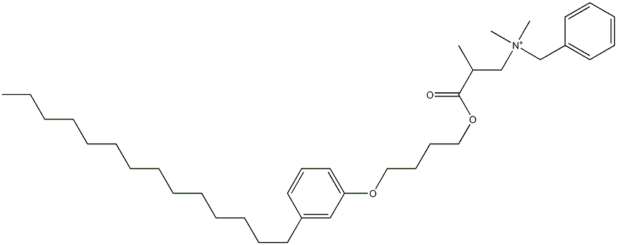 N,N-Dimethyl-N-benzyl-N-[2-[[4-(3-tetradecylphenyloxy)butyl]oxycarbonyl]propyl]aminium Struktur