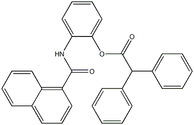 2,2-Diphenylacetic acid 2-(1-naphthoylamino)phenyl ester Struktur