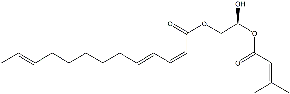 [2Z,4E,11E,(-)]-2,4,11-Tridecatrienoic acid [(2S)-2-hydroxy-2-[(3-methyl-2-butenoyl)oxy]ethyl] ester Struktur