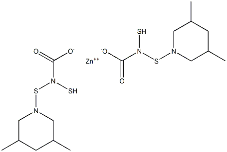 Bis(3,5-dimethylpiperidine-1-dithiocarbamic acid)zinc salt Struktur