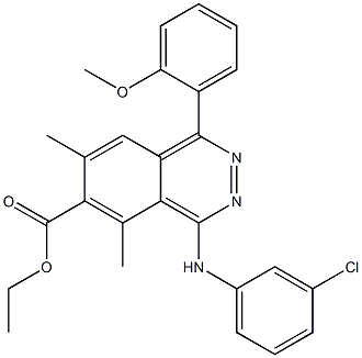 1-(2-Methoxyphenyl)-4-(3-chlorophenylamino)-5,7-dimethylphthalazine-6-carboxylic acid ethyl ester Struktur