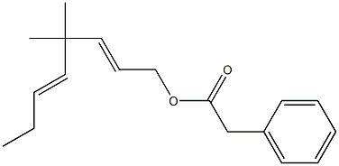 Phenylacetic acid 4,4-dimethyl-2,5-octadienyl ester Struktur