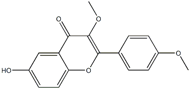 2-(4-Methoxyphenyl)-6-hydroxy-3-methoxy-4H-1-benzopyran-4-one Struktur