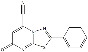 2-Phenyl-7-oxo-7H-1,3,4-thiadiazolo[3,2-a]pyrimidine-5-carbonitrile Struktur