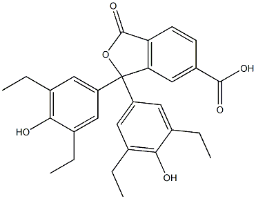 1,1-Bis(3,5-diethyl-4-hydroxyphenyl)-1,3-dihydro-3-oxoisobenzofuran-6-carboxylic acid Struktur