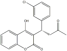 4-Hydroxy-3-[(1S)-3-oxo-1-(3-chlorophenyl)butyl]-2H-1-benzopyran-2-one Struktur