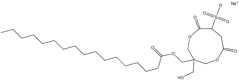 1-(1-Oxoheptadecyloxymethyl)-1-(hydroxymethyl)-4,7-dioxo-3,8-dioxacyclononane-6-sulfonic acid sodium salt Struktur