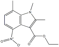 1,2,7-Trimethyl-4-nitro-1H-indole-3-carboxylic acid ethyl ester Struktur