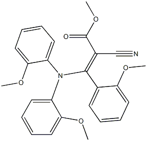 2-Cyano-3-bis(2-methoxyphenyl)amino-3-(2-methoxyphenyl)acrylic acid methyl ester Struktur