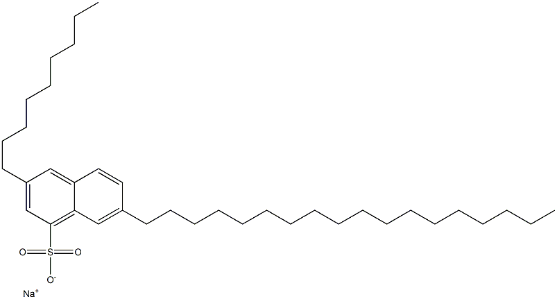 3-Nonyl-7-octadecyl-1-naphthalenesulfonic acid sodium salt Struktur