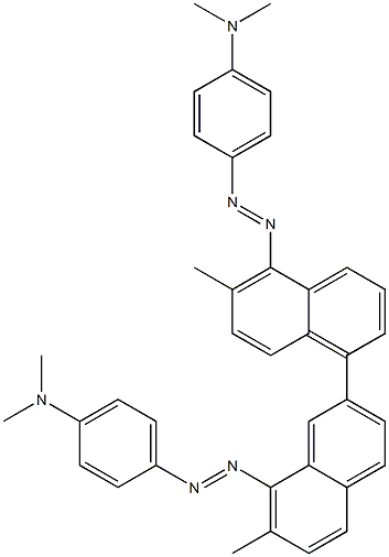 4,4'-Bis(4-dimethylaminophenylazo)-3,3'-dimethyl-6,8'-binaphthalene Struktur