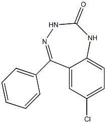 5-Phenyl-7-chloro-1H-1,3,4-benzotriazepin-2(3H)-one Struktur