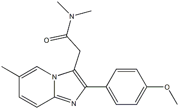 N,N-Dimethyl-2-(4-methoxyphenyl)-6-methylimidazo[1,2-a]pyridine-3-acetamide Struktur