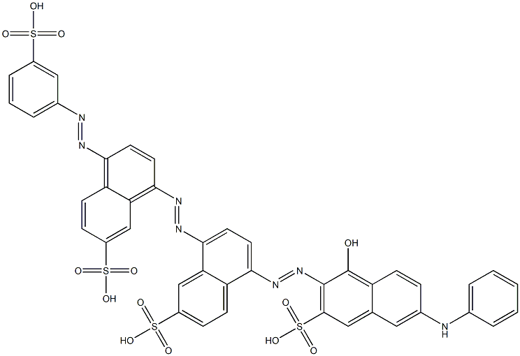 5-[[1-Hydroxy-6-(phenylamino)-3-sulfo-2-naphtyl]azo]-8-[[7-sulfo-4-[(3-sulfophenyl)azo]-1-naphtyl]azo]-2-naphthalenesulfonic acid Struktur