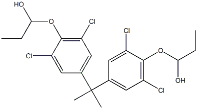 2,2-Bis[3,5-dichloro-4-(1-hydroxypropoxy)phenyl]propane Struktur