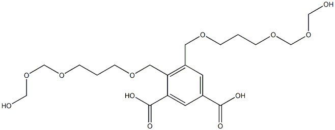 4,5-Bis(9-hydroxy-2,6,8-trioxanonan-1-yl)isophthalic acid Struktur