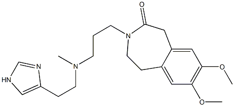 2,3-Dihydro-7,8-dimethoxy-3-[3-[N-[2-(1H-imidazol-4-yl)ethyl]-N-methylamino]propyl]-1H-3-benzazepin-4(5H)-one Struktur