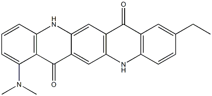 1-(Dimethylamino)-9-ethyl-5,12-dihydroquino[2,3-b]acridine-7,14-dione Struktur