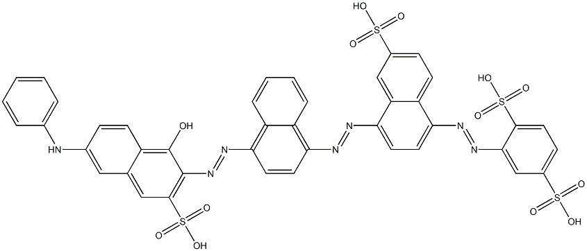 8-[4-(1-Hydroxy-3-sulfo-6-anilino-2-naphtylazo)-1-naphtylazo]-5-(2,5-disulfophenylazo)-2-naphthalenesulfonic acid Struktur