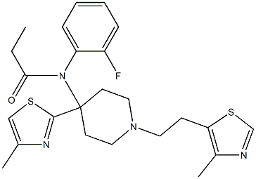 N-(2-Fluorophenyl)-N-[1-[2-(4-methylthiazol-5-yl)ethyl]-4-(4-methylthiazol-2-yl)piperidin-4-yl]propanamide Struktur