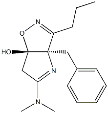 (3aR,6aS)-6,6a-Dihydro-3-propyl-3a-benzyl-5-(dimethylamino)-3aH-1-oxa-2,4-diazapentalen-6a-ol Struktur