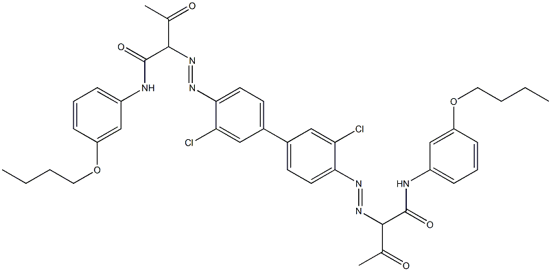 4,4'-Bis[[1-(3-butoxyphenylamino)-1,3-dioxobutan-2-yl]azo]-3,3'-dichloro-1,1'-biphenyl Struktur