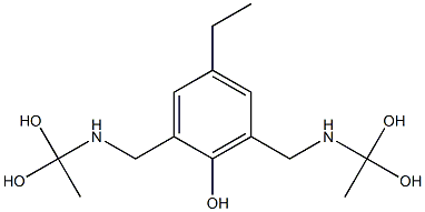 2,6-Bis[[(1,1-dihydroxyethyl)amino]methyl]-4-ethylphenol Struktur