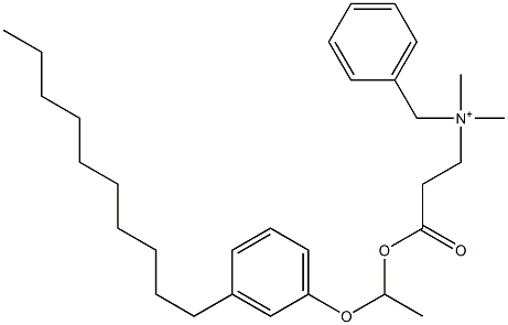 N,N-Dimethyl-N-benzyl-N-[2-[[1-(3-decylphenyloxy)ethyl]oxycarbonyl]ethyl]aminium Struktur