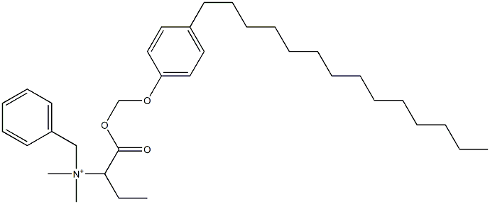 N,N-Dimethyl-N-benzyl-N-[1-[[(4-tetradecylphenyloxy)methyl]oxycarbonyl]propyl]aminium Struktur