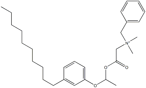 N,N-Dimethyl-N-benzyl-N-[[[1-(3-decylphenyloxy)ethyl]oxycarbonyl]methyl]aminium Struktur