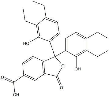 1,1-Bis(3,4-diethyl-2-hydroxyphenyl)-1,3-dihydro-3-oxoisobenzofuran-5-carboxylic acid Struktur