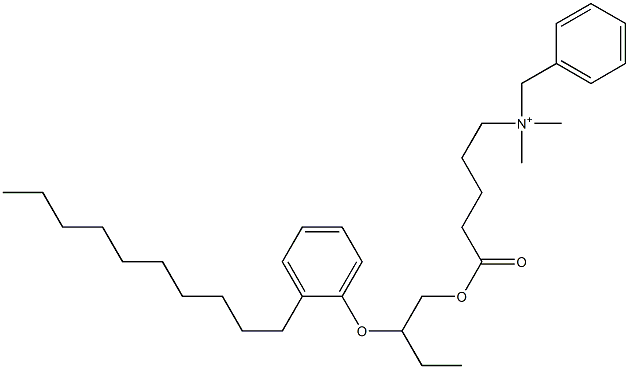 N,N-Dimethyl-N-benzyl-N-[4-[[2-(2-decylphenyloxy)butyl]oxycarbonyl]butyl]aminium Struktur