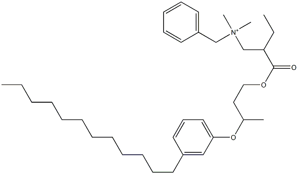 N,N-Dimethyl-N-benzyl-N-[2-[[3-(3-dodecylphenyloxy)butyl]oxycarbonyl]butyl]aminium Struktur