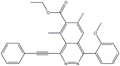 1-(2-Methoxyphenyl)-4-phenylethynyl-5,7-dimethylphthalazine-6-carboxylic acid ethyl ester Struktur