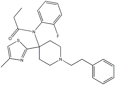 N-(2-Fluorophenyl)-N-[1-[2-phenylethyl]-4-(4-methylthiazol-2-yl)piperidin-4-yl]propanamide Struktur