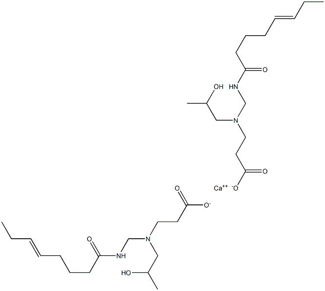 Bis[3-[N-(2-hydroxypropyl)-N-(5-octenoylaminomethyl)amino]propionic acid]calcium salt Struktur