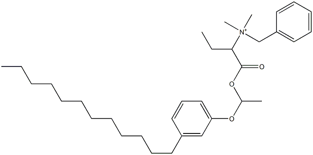 N,N-Dimethyl-N-benzyl-N-[1-[[1-(3-dodecylphenyloxy)ethyl]oxycarbonyl]propyl]aminium Struktur