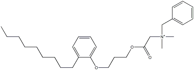 N,N-Dimethyl-N-benzyl-N-[[[3-(2-nonylphenyloxy)propyl]oxycarbonyl]methyl]aminium Struktur