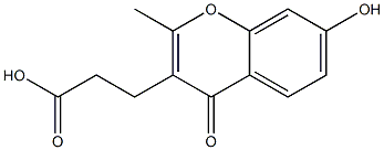 3-(7-Hydroxy-2-methyl-4-oxo-4H-1-benzopyran-3-yl)propionic acid Struktur