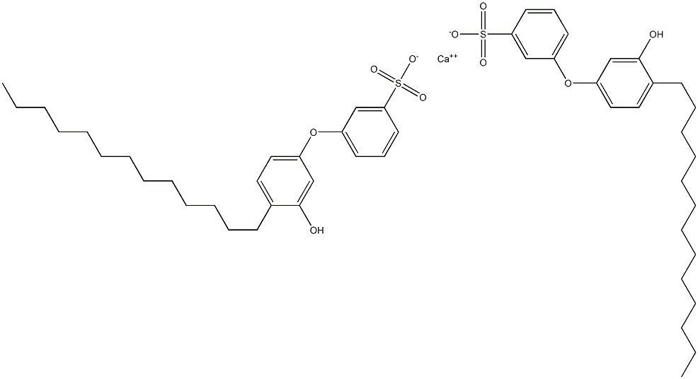 Bis(3'-hydroxy-4'-tridecyl[oxybisbenzene]-3-sulfonic acid)calcium salt Struktur