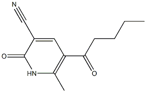 5-Pentanoyl-1,2-dihydro-6-methyl-2-oxopyridine-3-carbonitrile Struktur