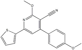 2-Methoxy-4-(4-methoxyphenyl)-6-(2-thienyl)pyridine-3-carbonitrile Struktur