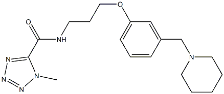 N-[3-[3-(Piperidinomethyl)phenoxy]propyl](1-methyl-1H-tetrazol-5-yl)formamide Struktur