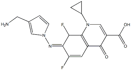 1-Cyclopropyl-1,4-dihydro-4-oxo-6,8-difluoro-7-[3-(aminomethyl)pyrrolizino]quinoline-3-carboxylic acid Struktur